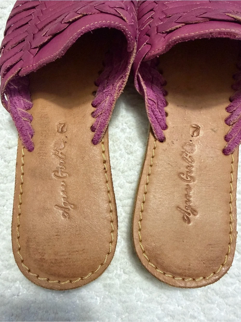 Agave Girl Leather Mexican Slip-On Sandals Huaraches Woman’s Size MX 7 US 10